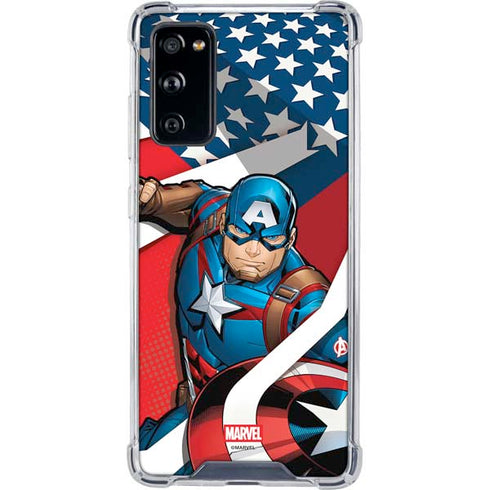Marvel Captain America Action Pose Galaxy S20 FE Clear Case
